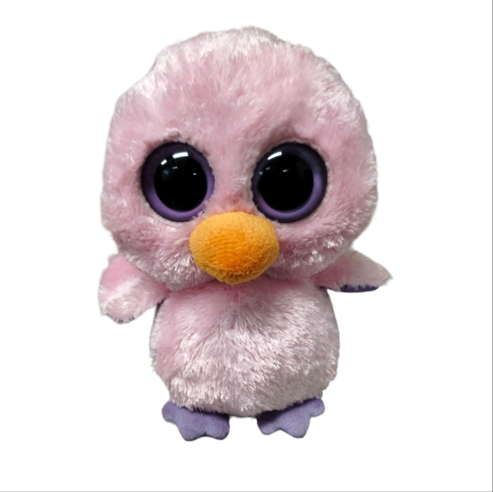 ✓Ty Beanie Boo 'Posy' the Pink Chick (9 inch) Purple tush tag *Rare*
